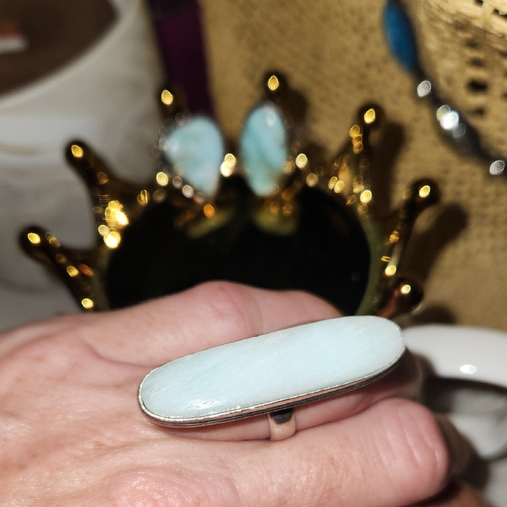 Elegant Blue Stone Rings Set - Picture 5 of 7